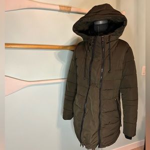 Thyme Maternity Winter Jacket- Olive Green